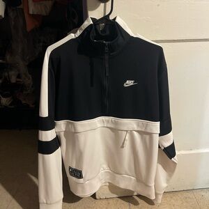 Nike Black and White Half-Zip Top